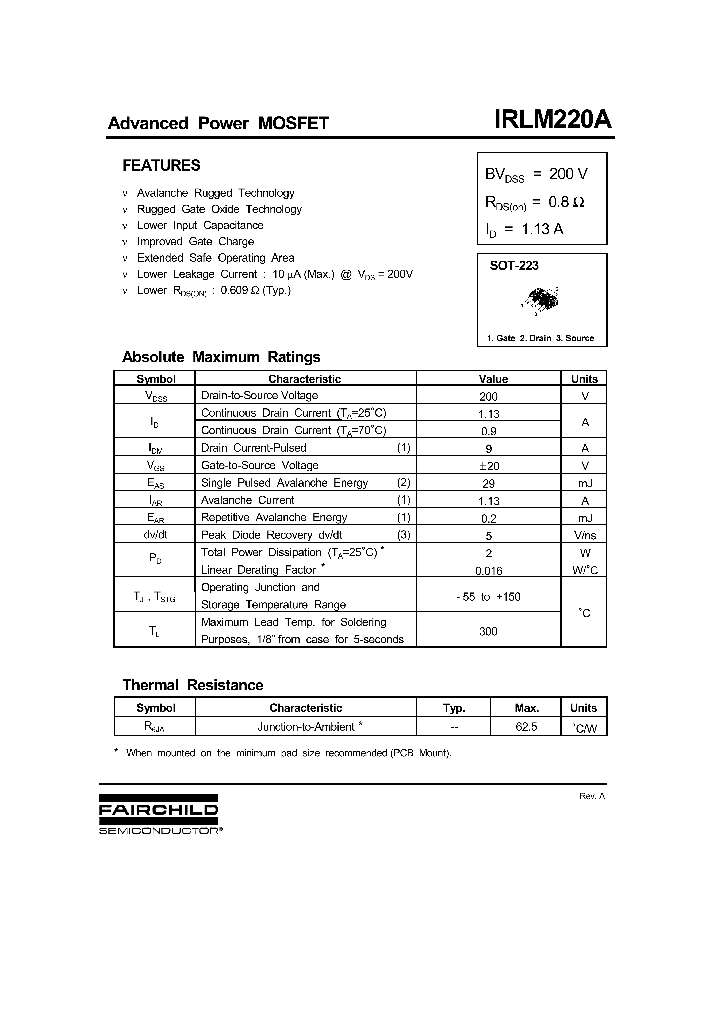 IRLM220A_239897.PDF Datasheet