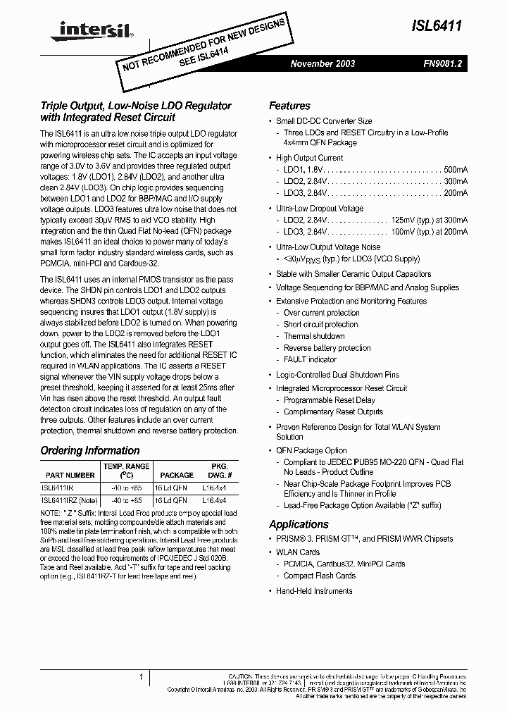 ISL6411IR_259789.PDF Datasheet