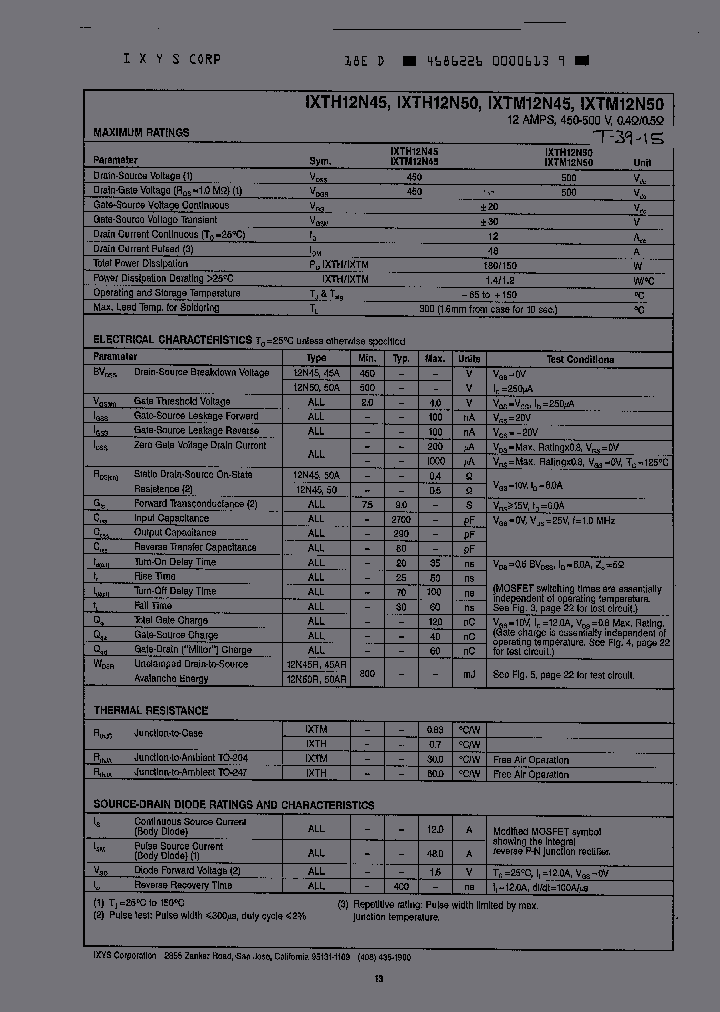 IXTH12N50_239594.PDF Datasheet