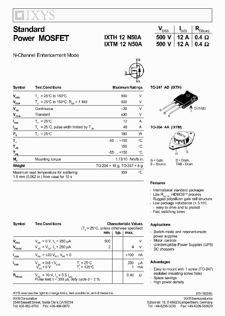 IXTH12N50A_239595.PDF Datasheet
