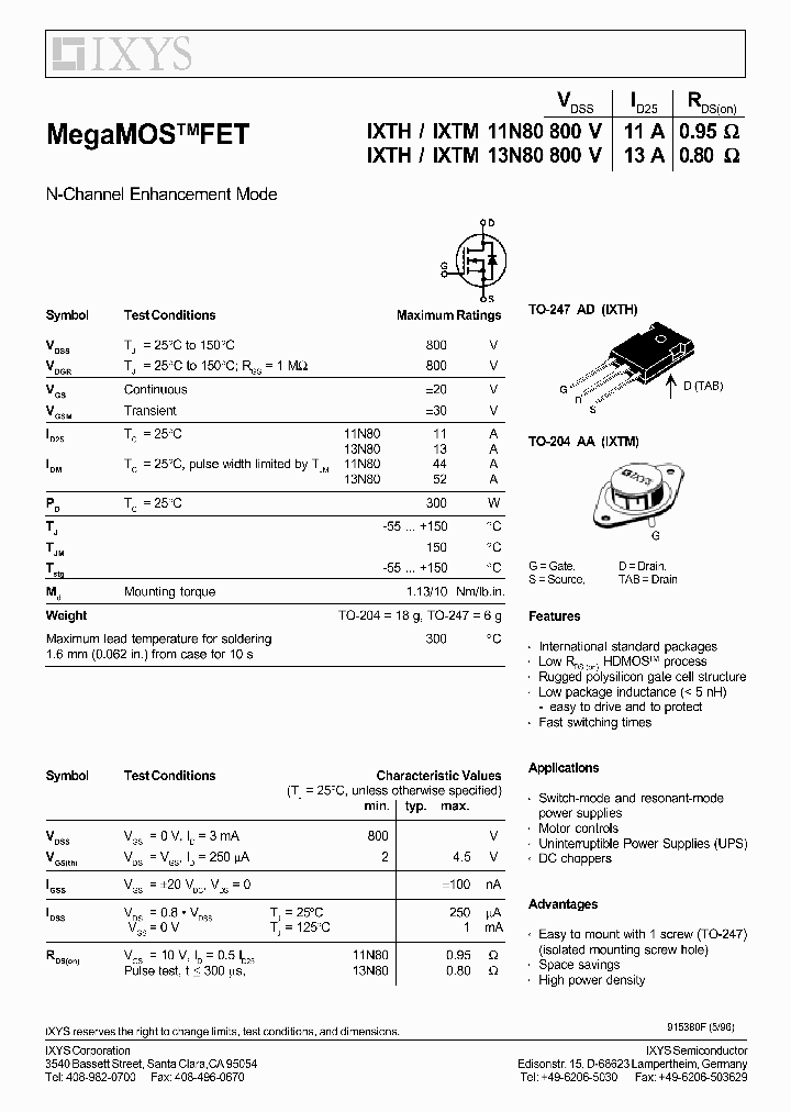 IXTM11N80_240018.PDF Datasheet