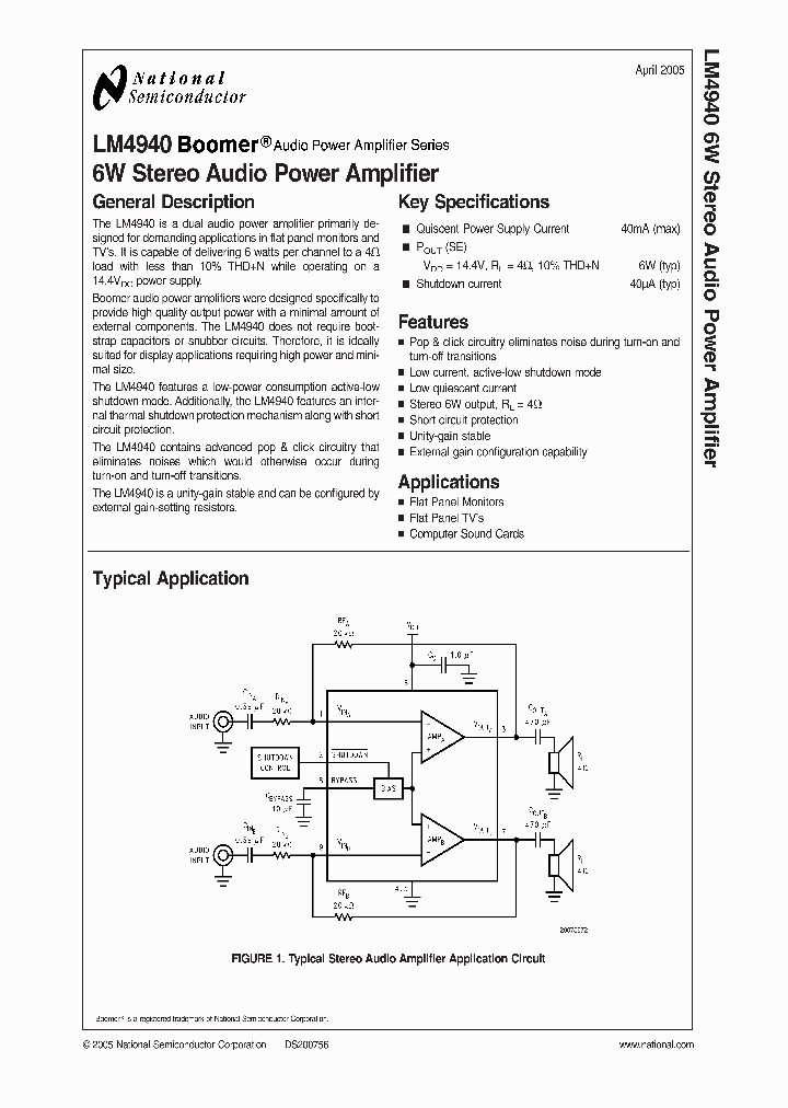 LM4940_235174.PDF Datasheet