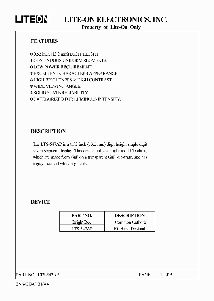 LTS547AP_248339.PDF Datasheet