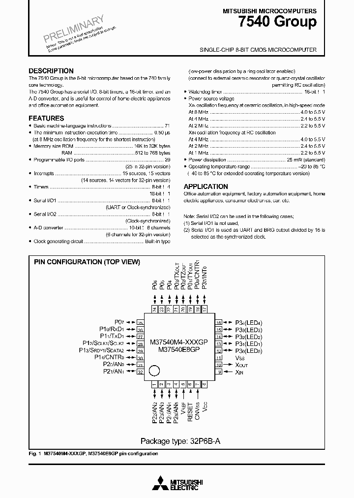 M37540E8FP_256100.PDF Datasheet
