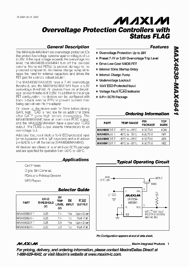 MAX4841_242277.PDF Datasheet