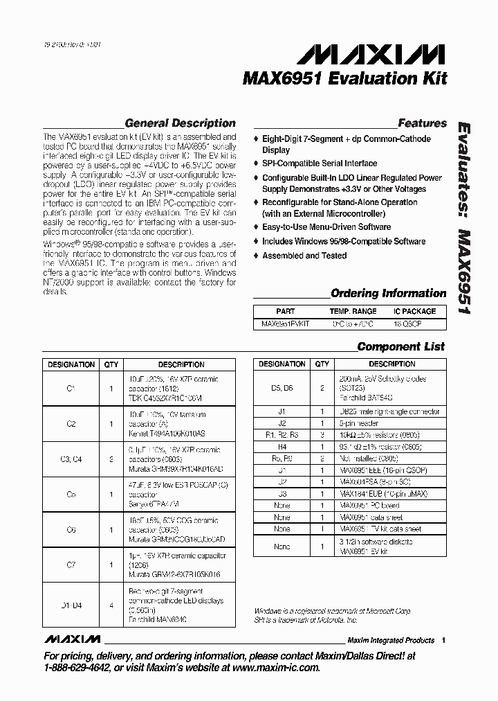 MAX6951EVKIT_265124.PDF Datasheet