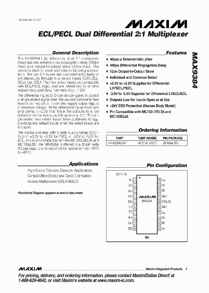 MAX9384EWP_243261.PDF Datasheet