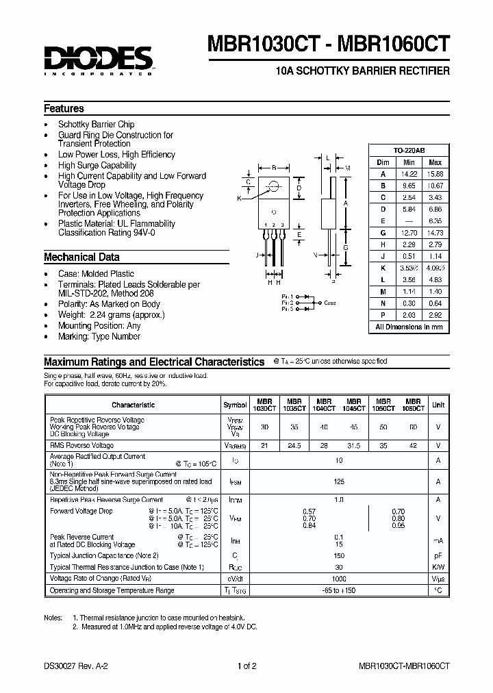 MBR1040CT_261193.PDF Datasheet
