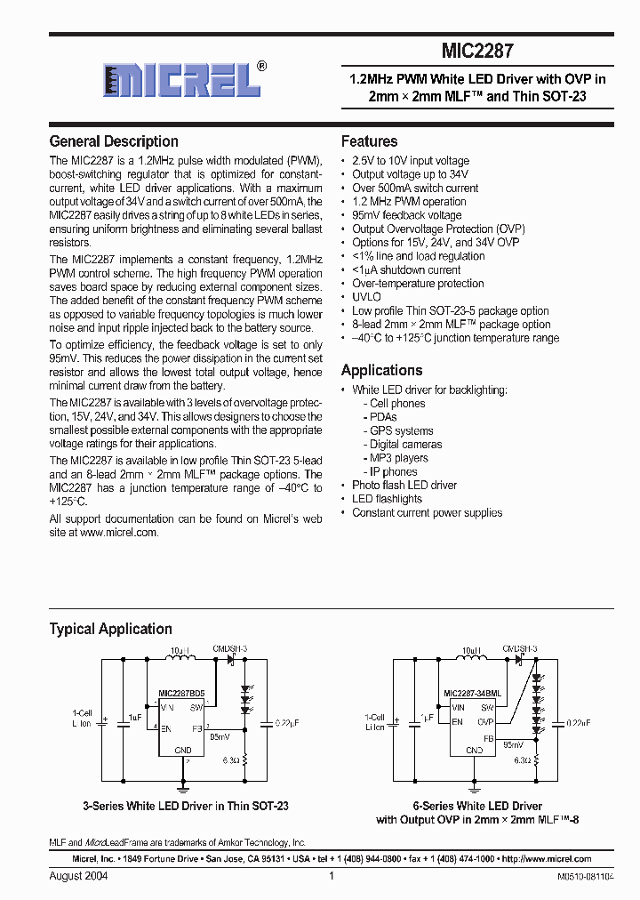 MIC2287_270575.PDF Datasheet