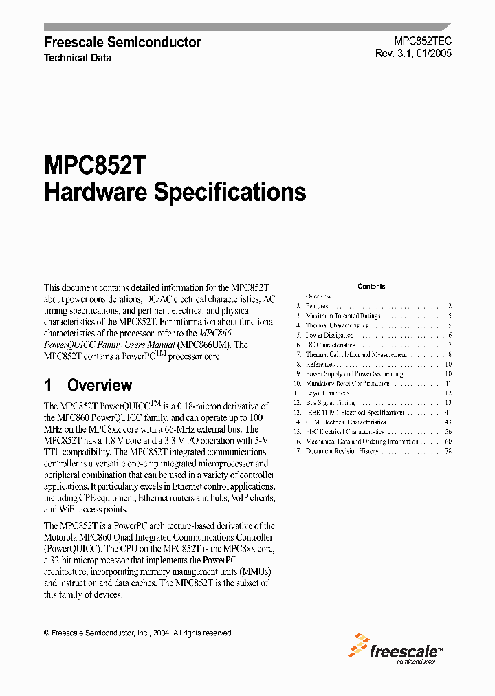 MPC852T_230467.PDF Datasheet
