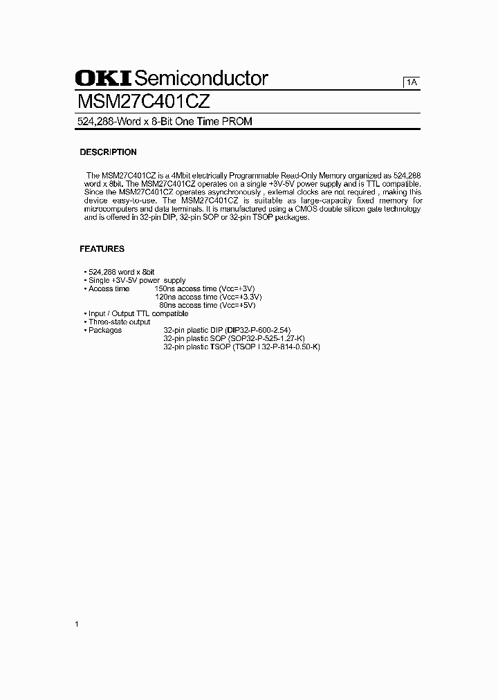 MSM27C401CZ_32818.PDF Datasheet