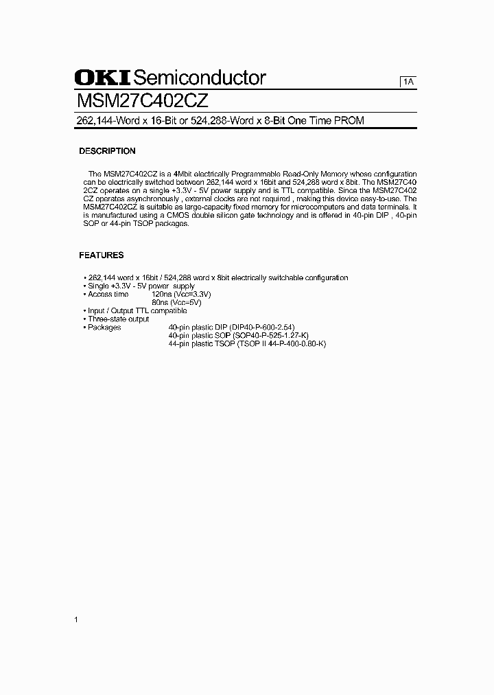 MSM27C402CZ_32819.PDF Datasheet