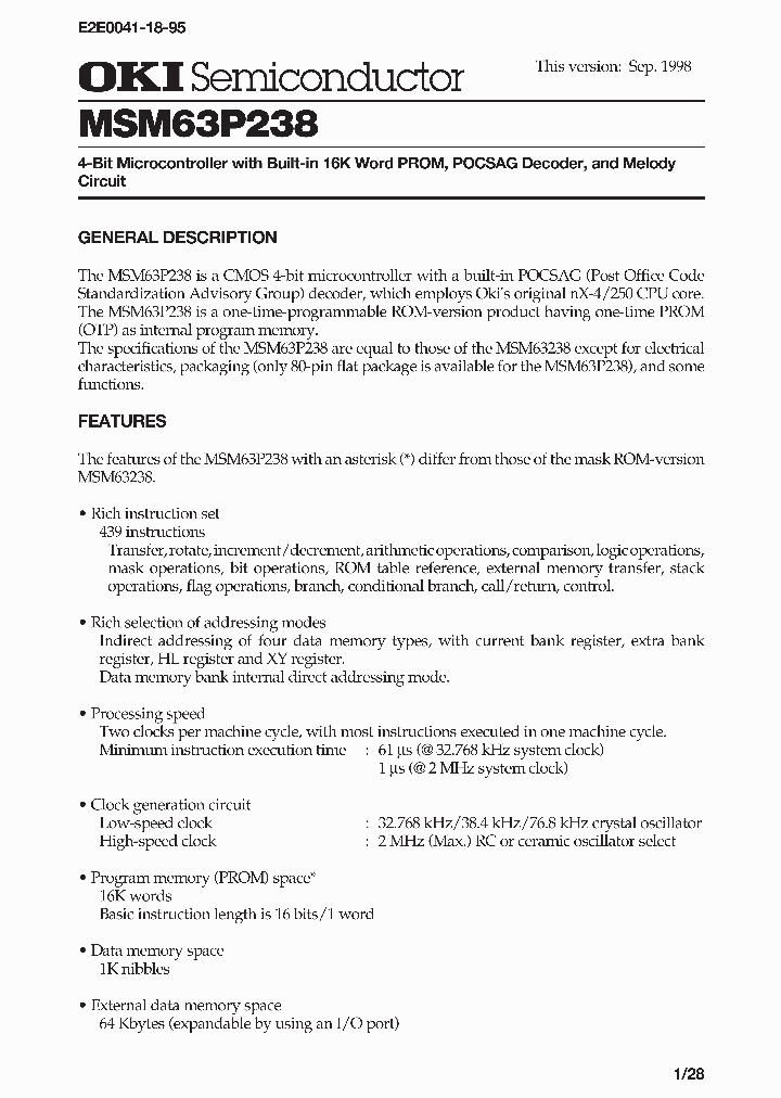 MSM63P238_234912.PDF Datasheet