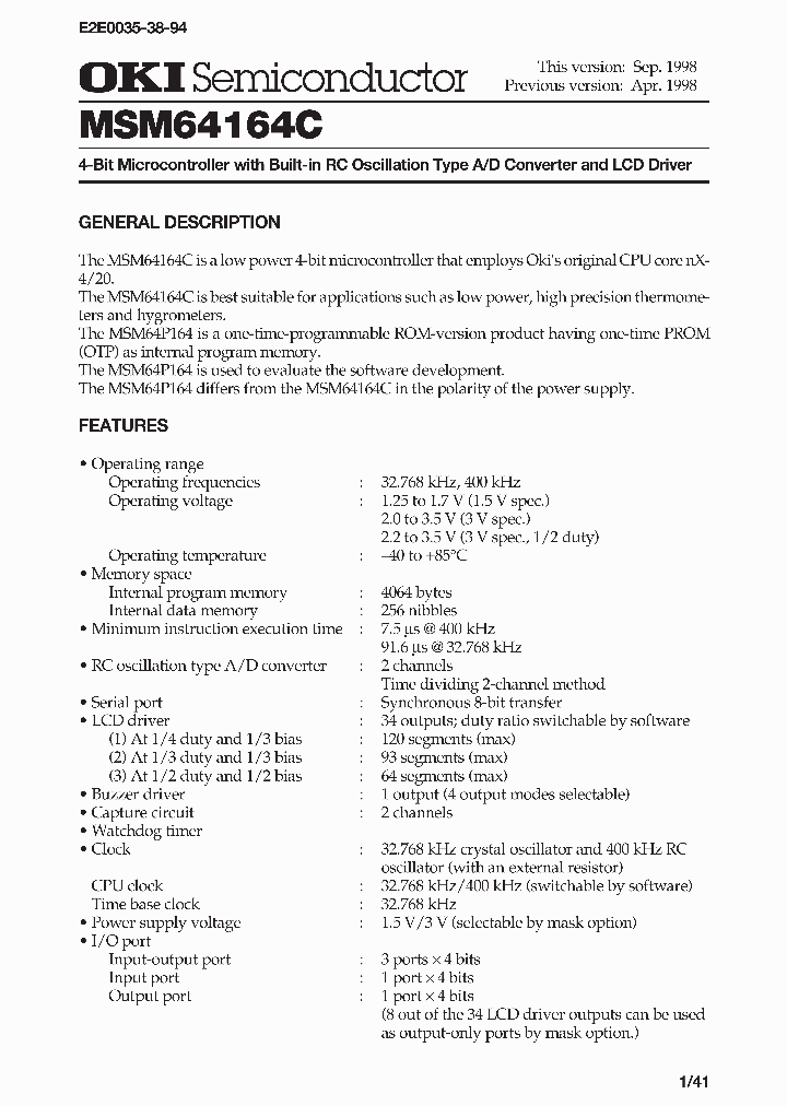 MSM64164C_261488.PDF Datasheet