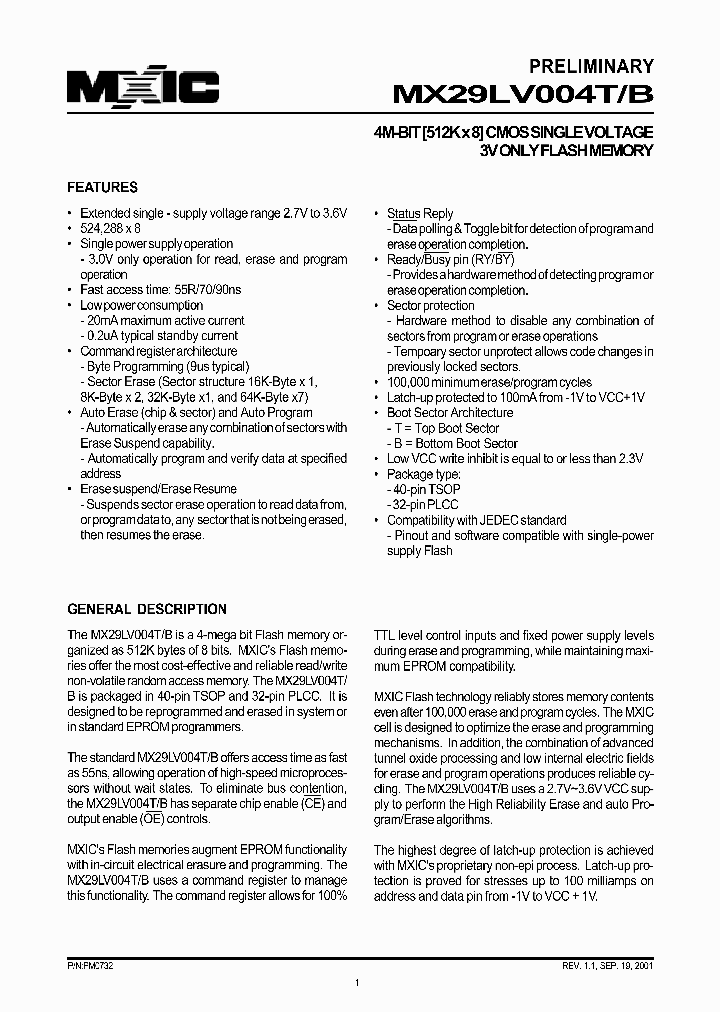 MX29LV004B_256276.PDF Datasheet