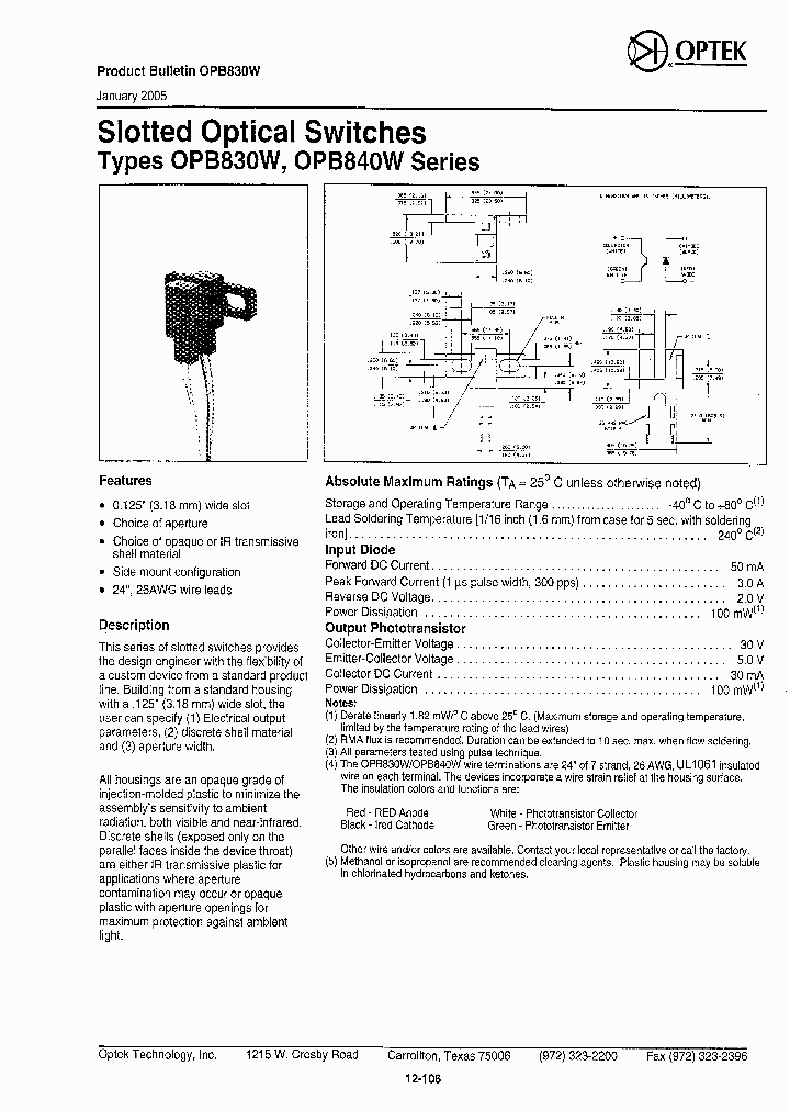 OPB832W_234769.PDF Datasheet