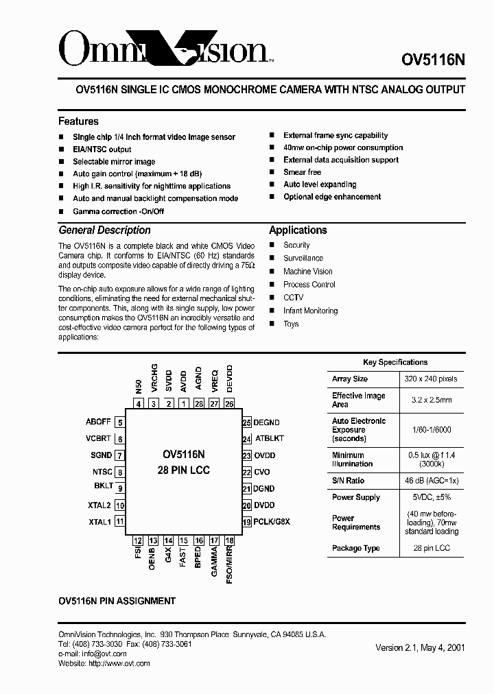 OV5116N_254996.PDF Datasheet