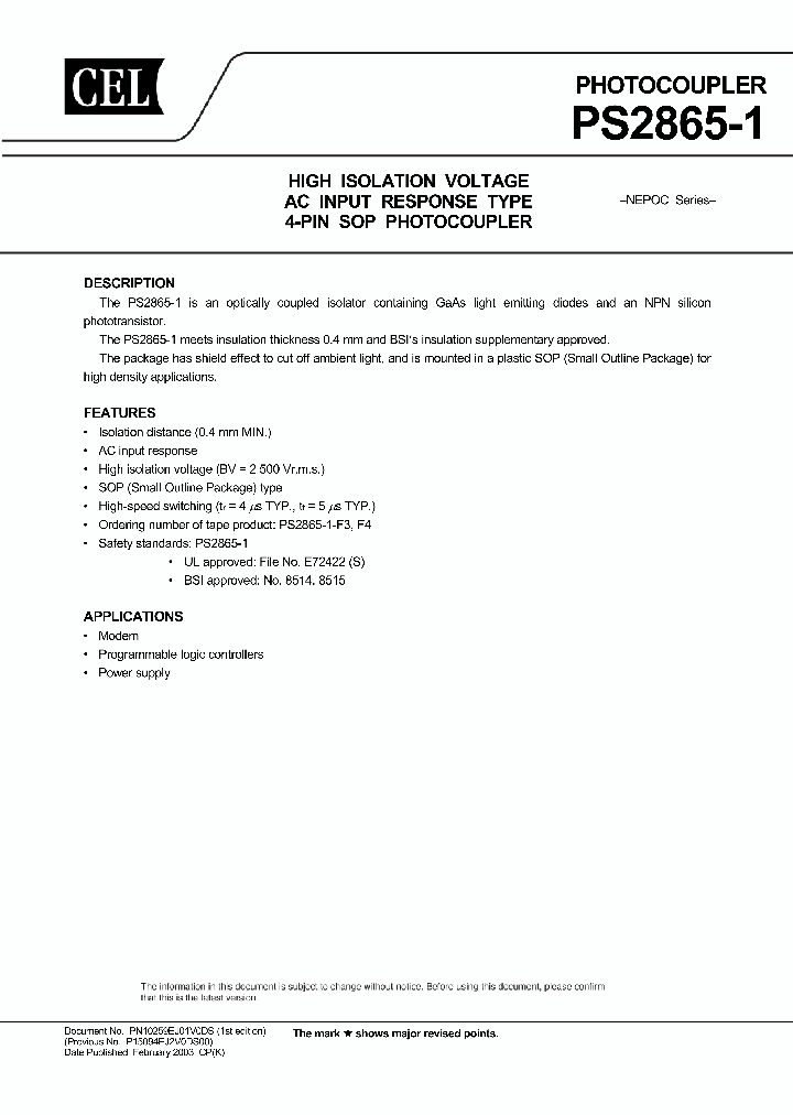 PS2865-1_253308.PDF Datasheet