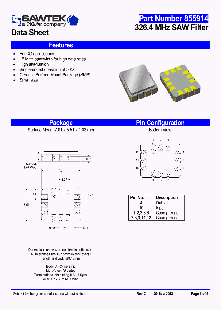 SAWTEK855914_260687.PDF Datasheet