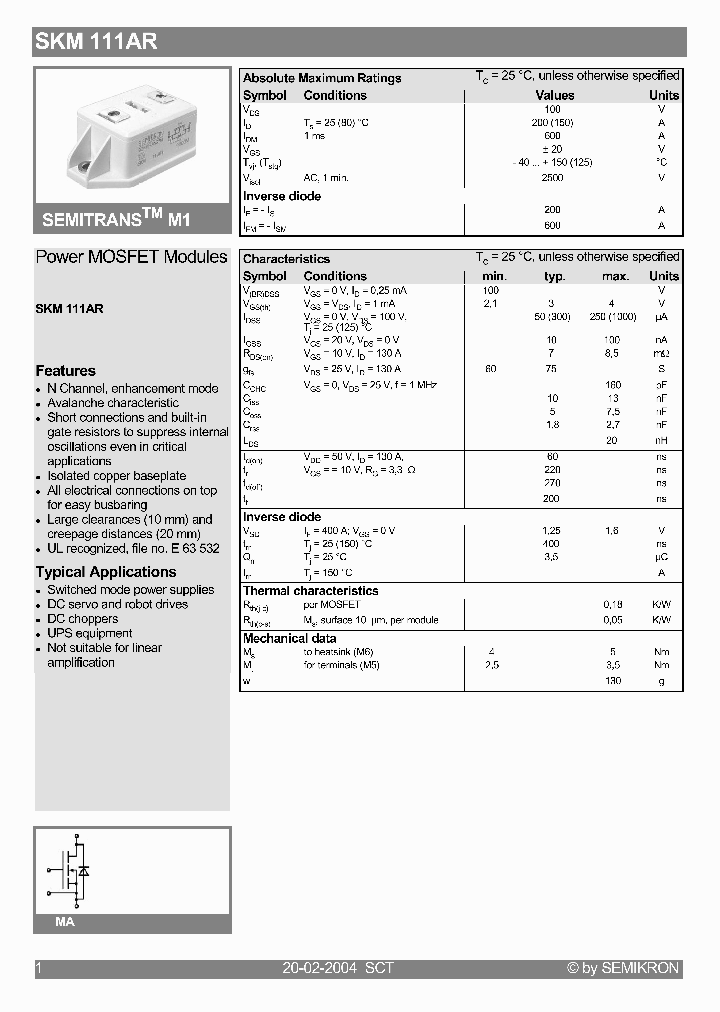 SKM111AR_254168.PDF Datasheet