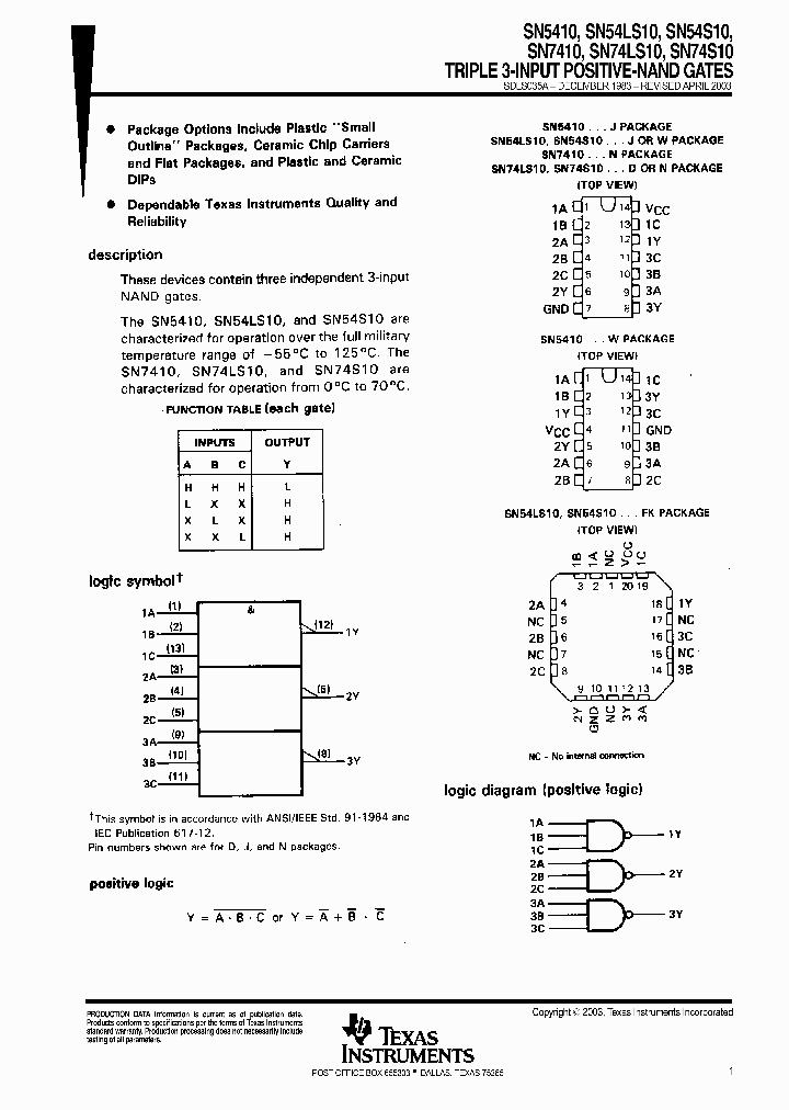 SN74LS10_261801.PDF Datasheet