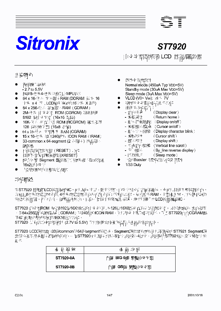 ST7920-0A_249330.PDF Datasheet