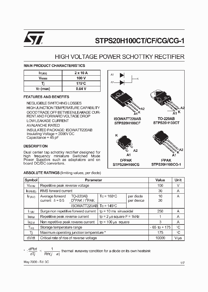 STPS20H100_215902.PDF Datasheet