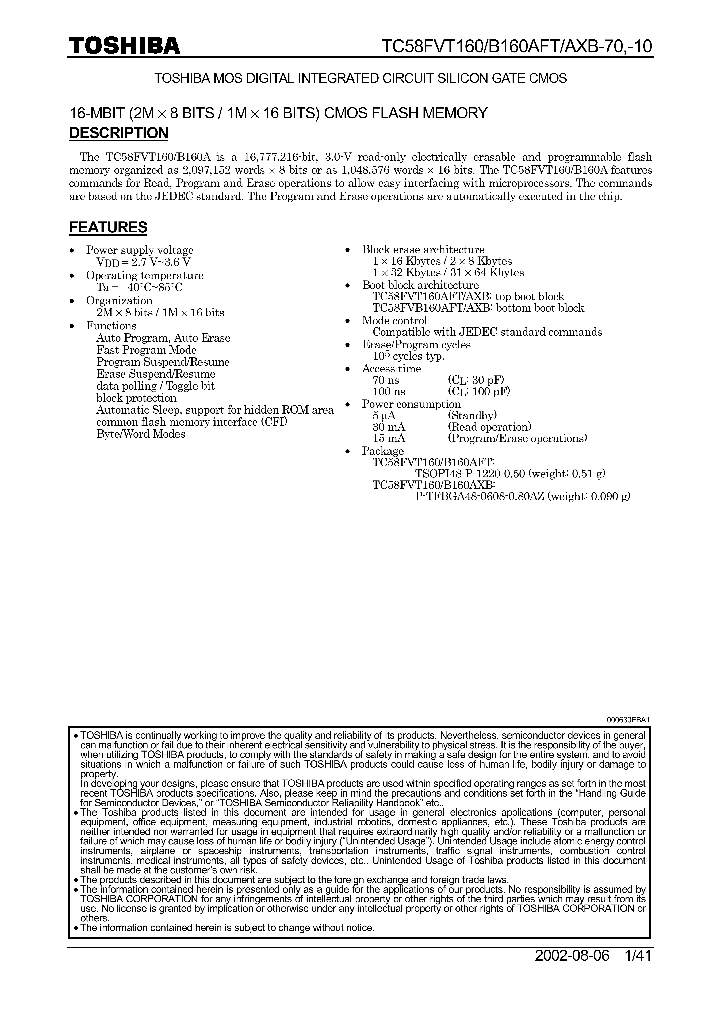 TC58FVT160A_256521.PDF Datasheet