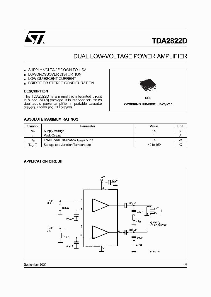 TDA2822D_264733.PDF Datasheet