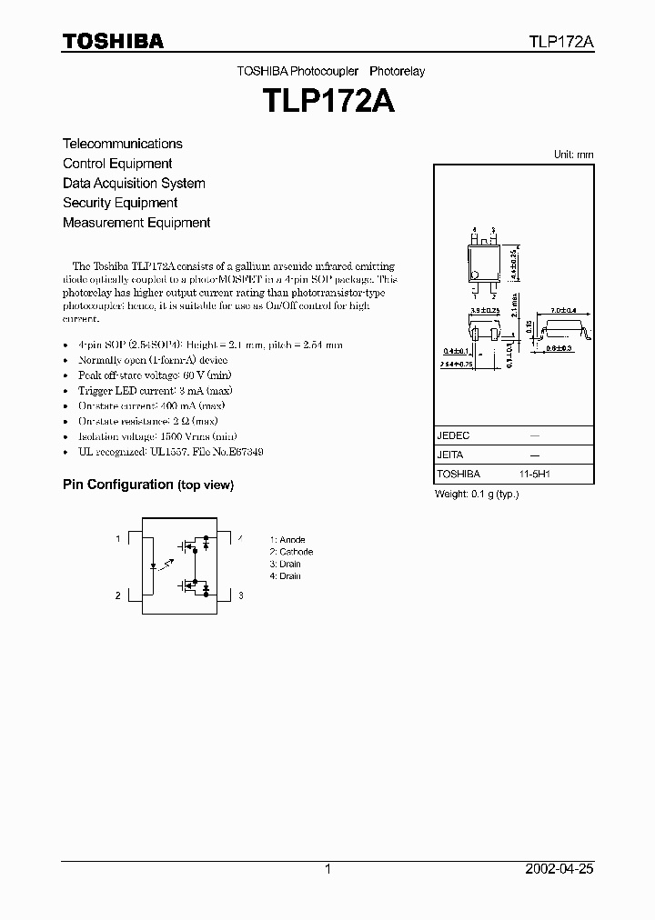 TLP172A_248658.PDF Datasheet