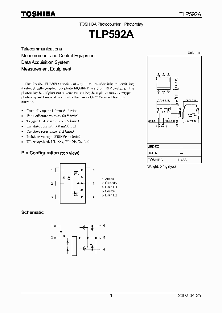 TLP592A_235607.PDF Datasheet