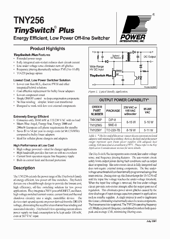 TNY256G_215936.PDF Datasheet