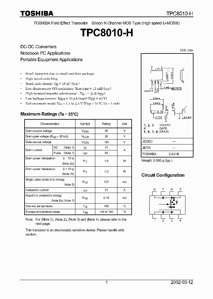 TPC8010-H_215306.PDF Datasheet