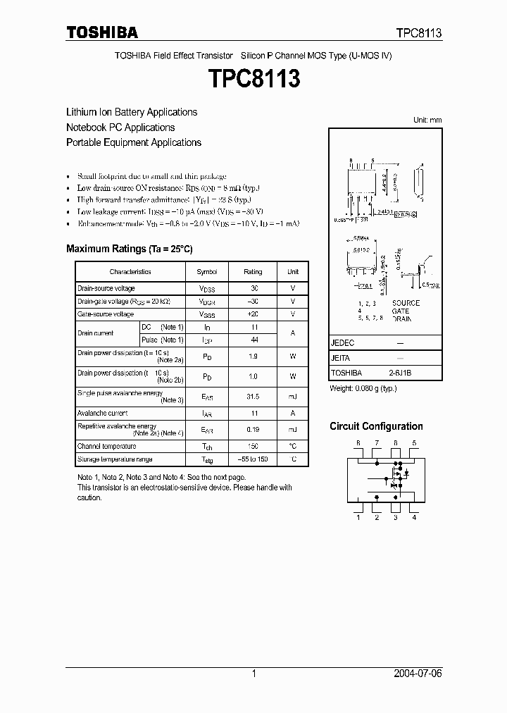TPC8113_228706.PDF Datasheet