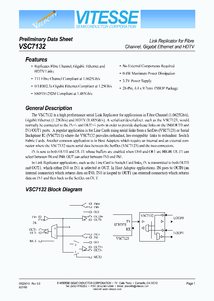 VSC7132_269382.PDF Datasheet
