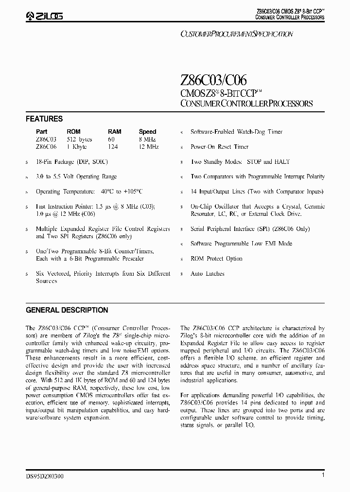 Z86C06_260305.PDF Datasheet