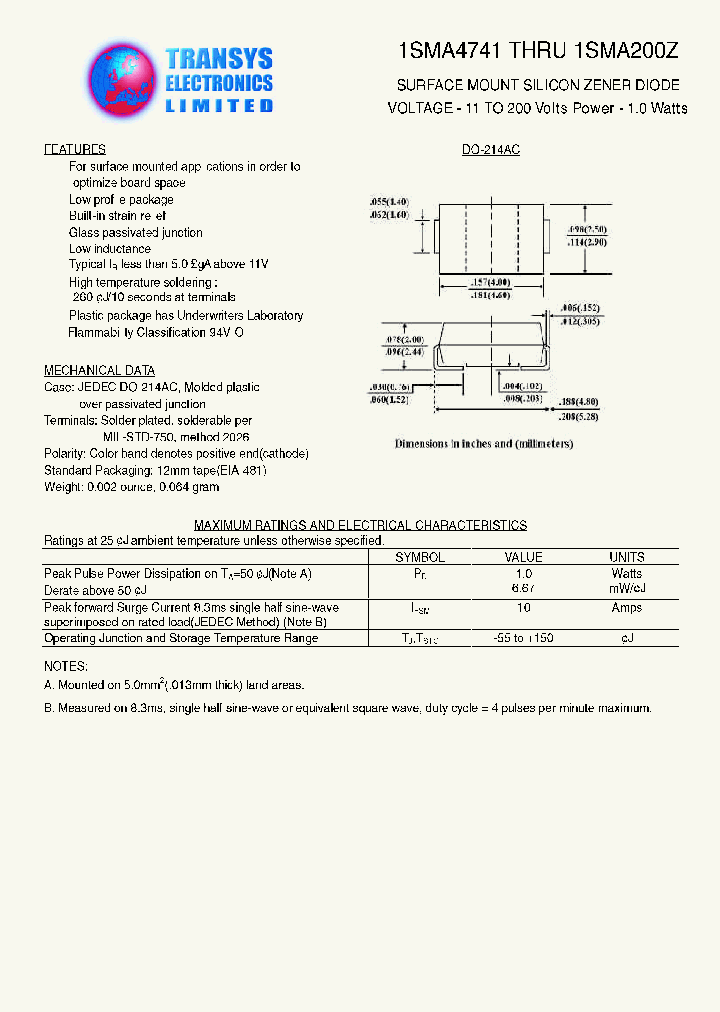 1SMA110Z_29378.PDF Datasheet