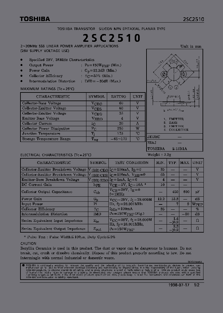 2SC2510_223689.PDF Datasheet