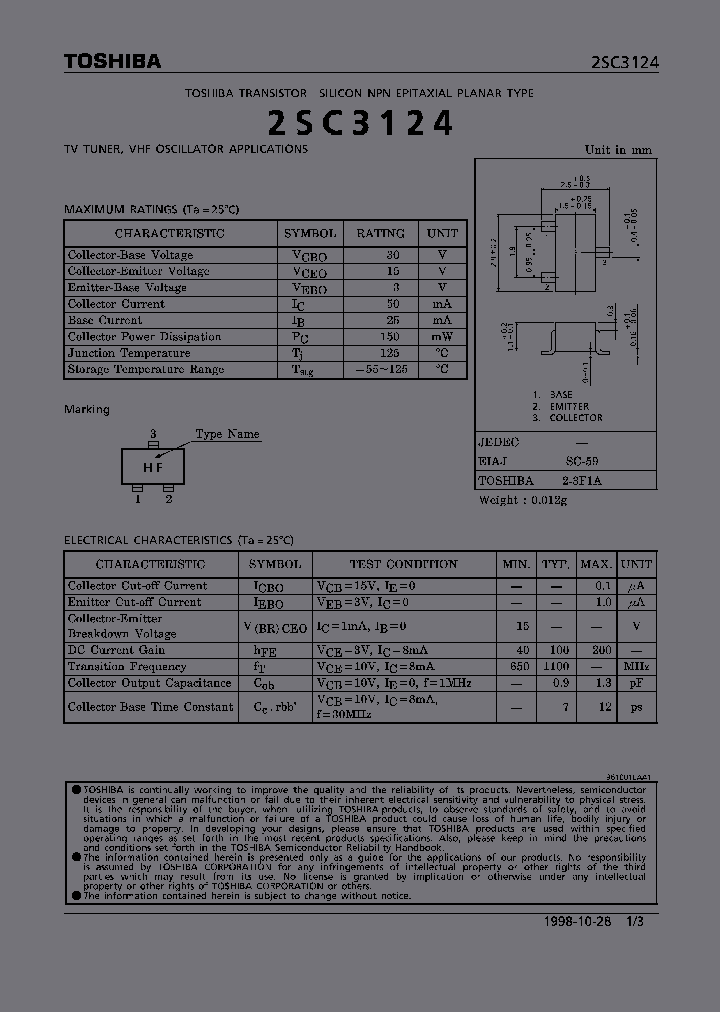 2SC3124_212147.PDF Datasheet