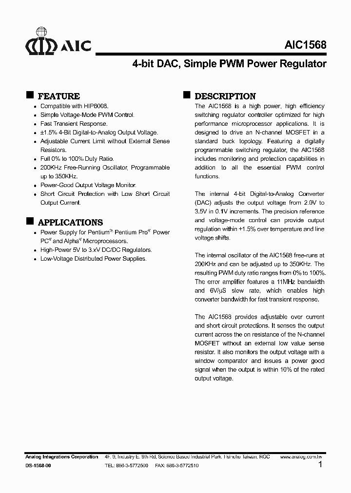 AIC1568_228537.PDF Datasheet