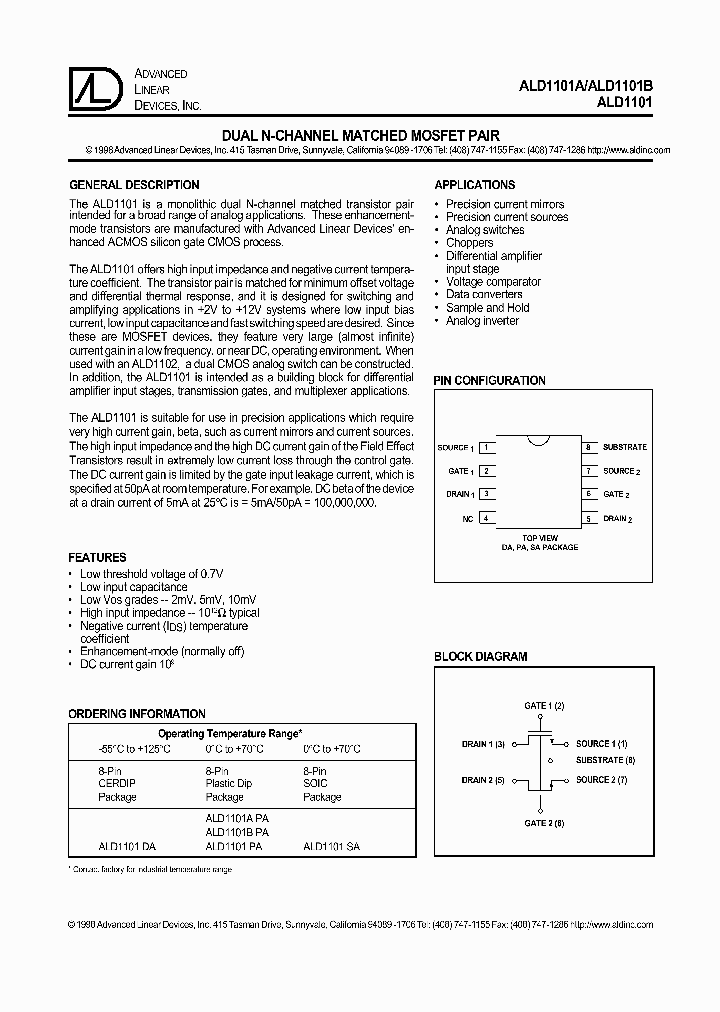 ALD1101_219375.PDF Datasheet