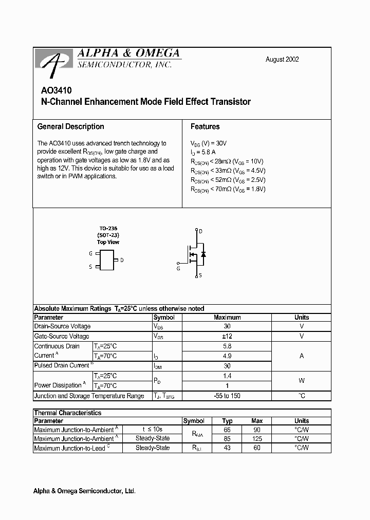AO3410_186033.PDF Datasheet