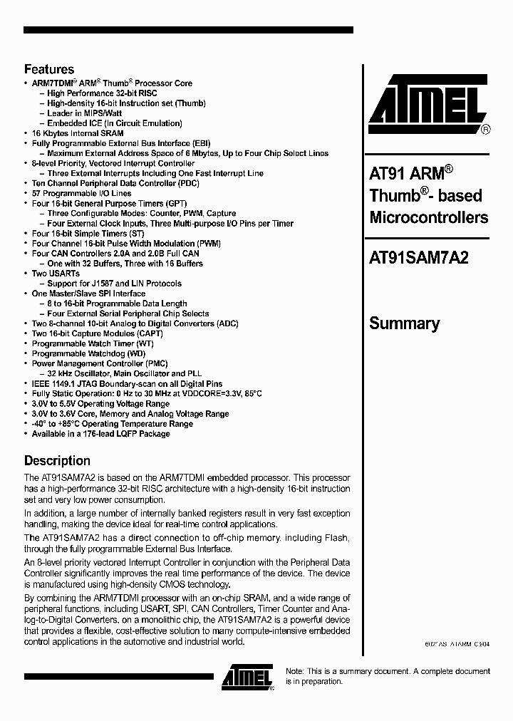 AT91SAM7A2_212059.PDF Datasheet