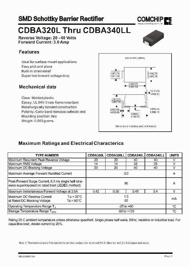 CDBA340L_105291.PDF Datasheet