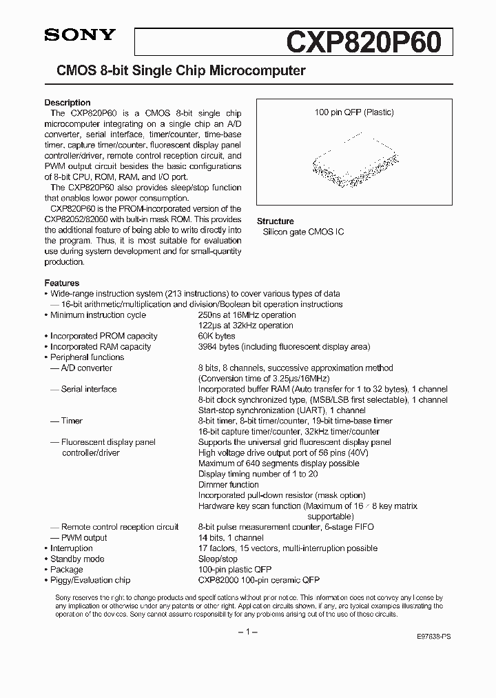 CXP820P60_237567.PDF Datasheet