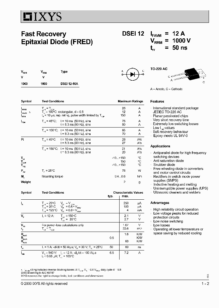 DSEI12-10A_199153.PDF Datasheet