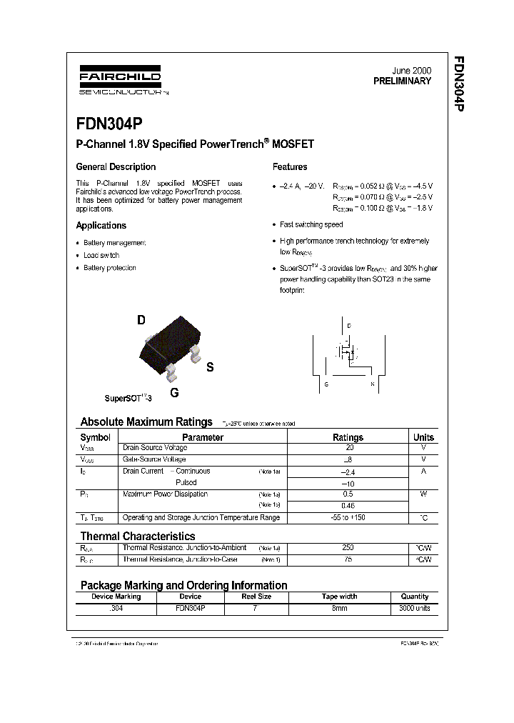FDN304P_212569.PDF Datasheet