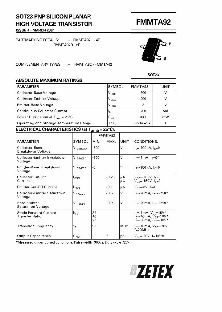 FMMTA92_238684.PDF Datasheet
