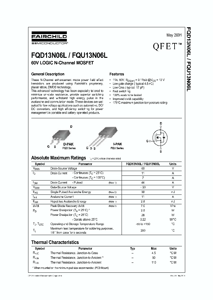 FQD13N06L_297073.PDF Datasheet