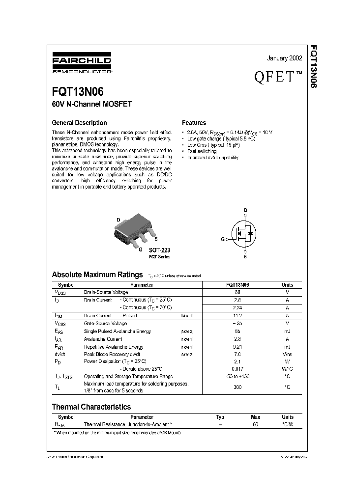 FQT13N06_227588.PDF Datasheet
